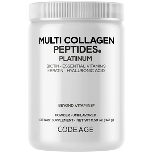 CodeAge Platinum Multi Collagen Peptides - Support Joints, Bones, and Muscle Health