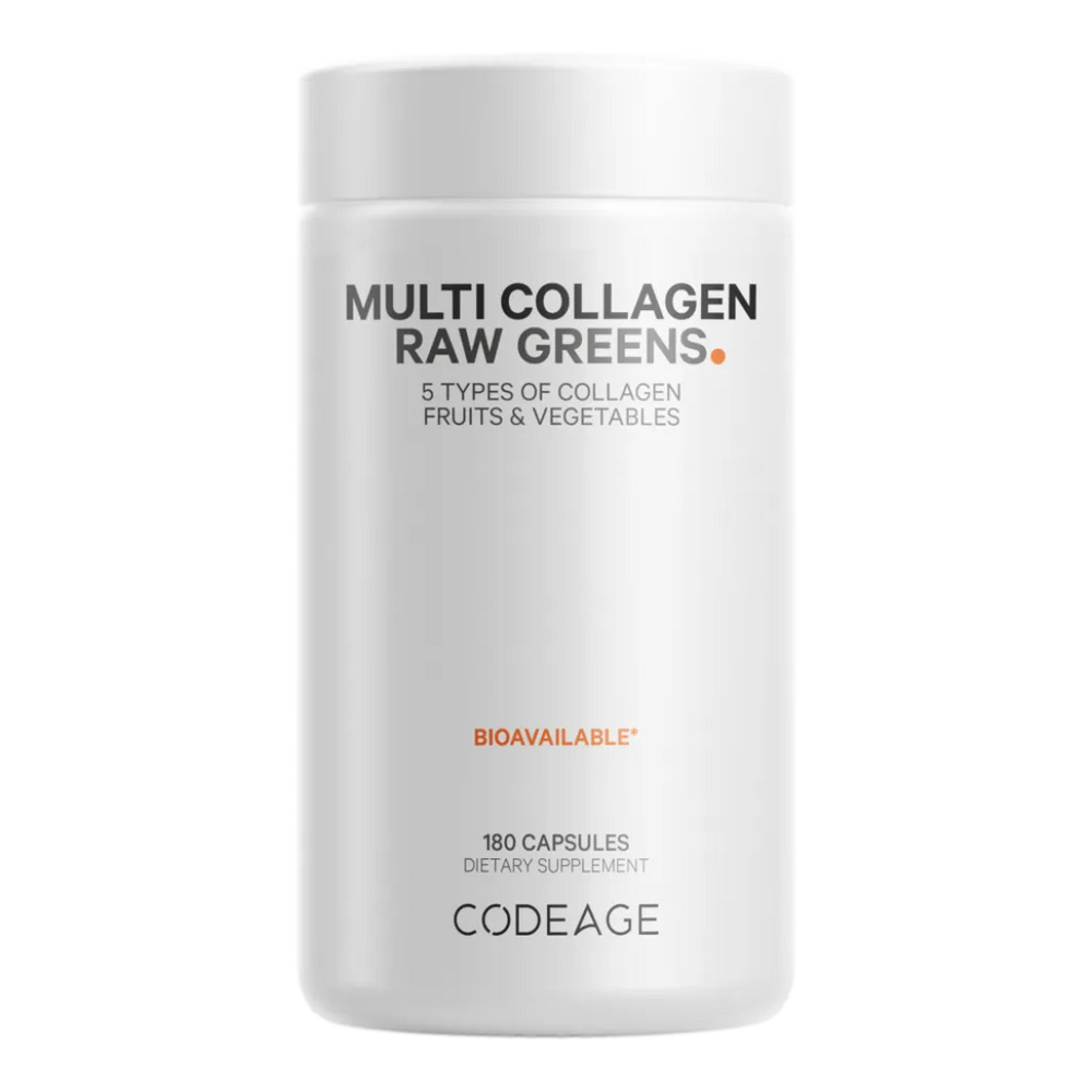 CodeAge Multi Collagen Raw Greens - Support Healthy Tendons, Ligaments and Muscles