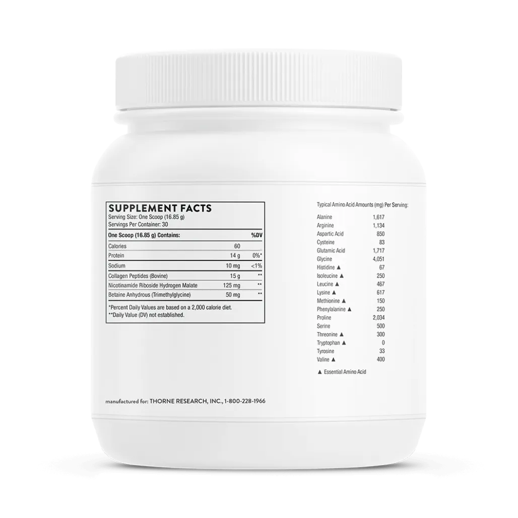 Thorne Collagen Fit 17.8 oz supplement facts