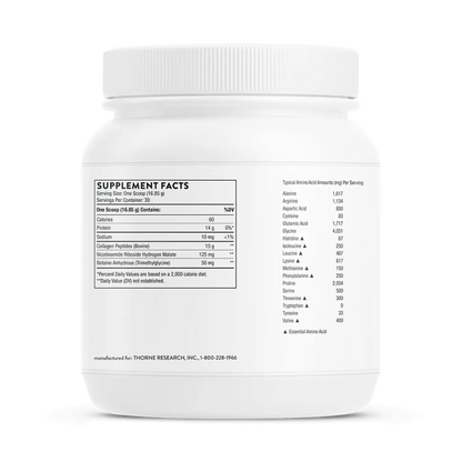 Thorne Collagen Fit 17.8 oz supplement facts