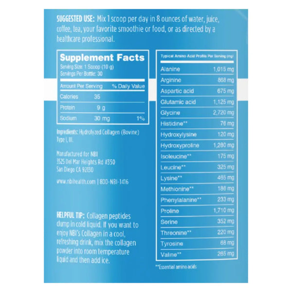 Collagen Types I & III Powder 300g by NBI