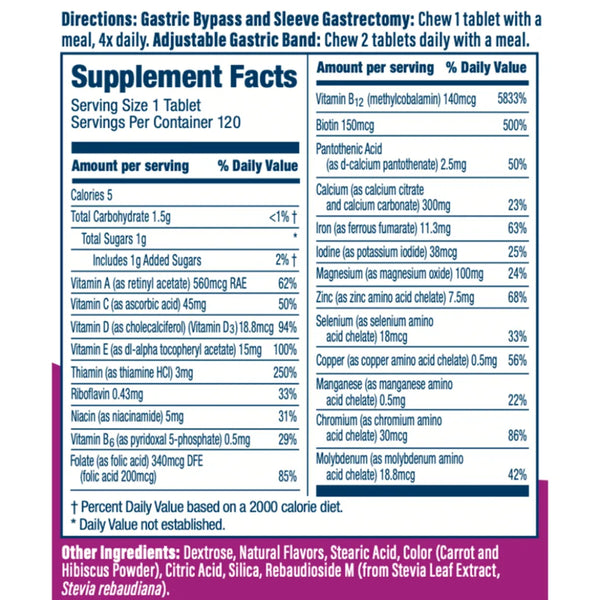 Complete Chewable Bariatric Multivitamin, Mixed Berry by Bariatric Fusion