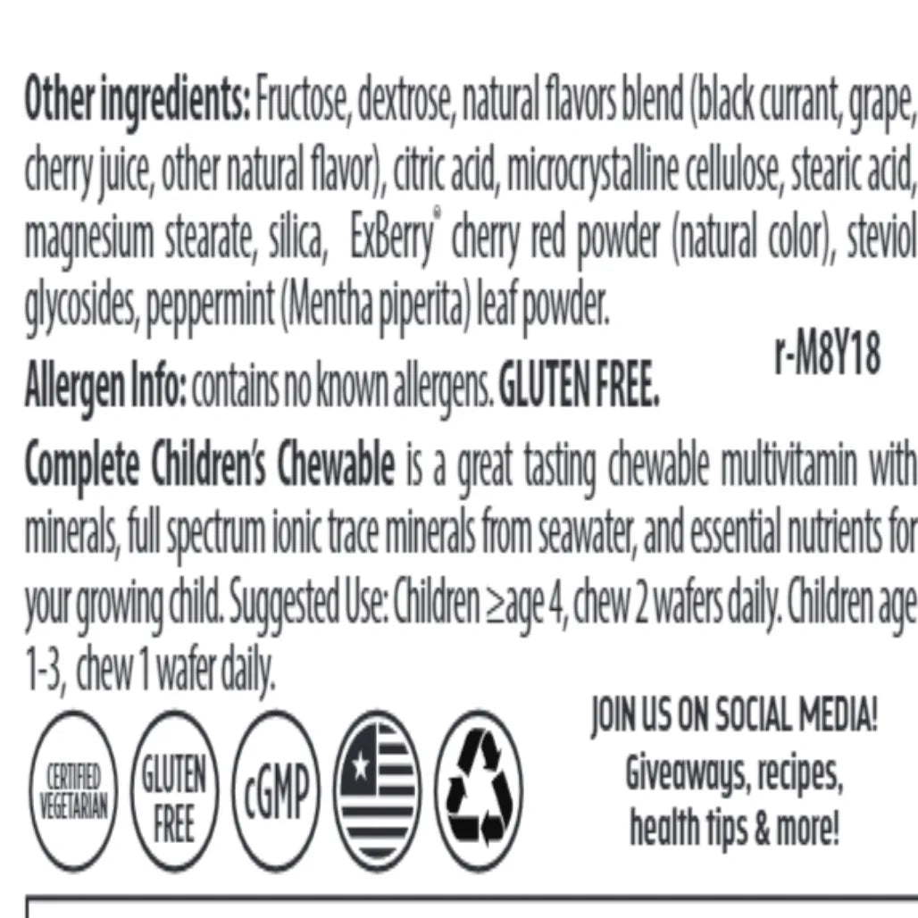 Complete Childrens Chewable Trace Minerals Research