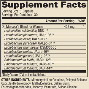 Dr. Mercola Complete Probiotics for Women 70 Billion CFU Dietary Supplement, 90 Capsules