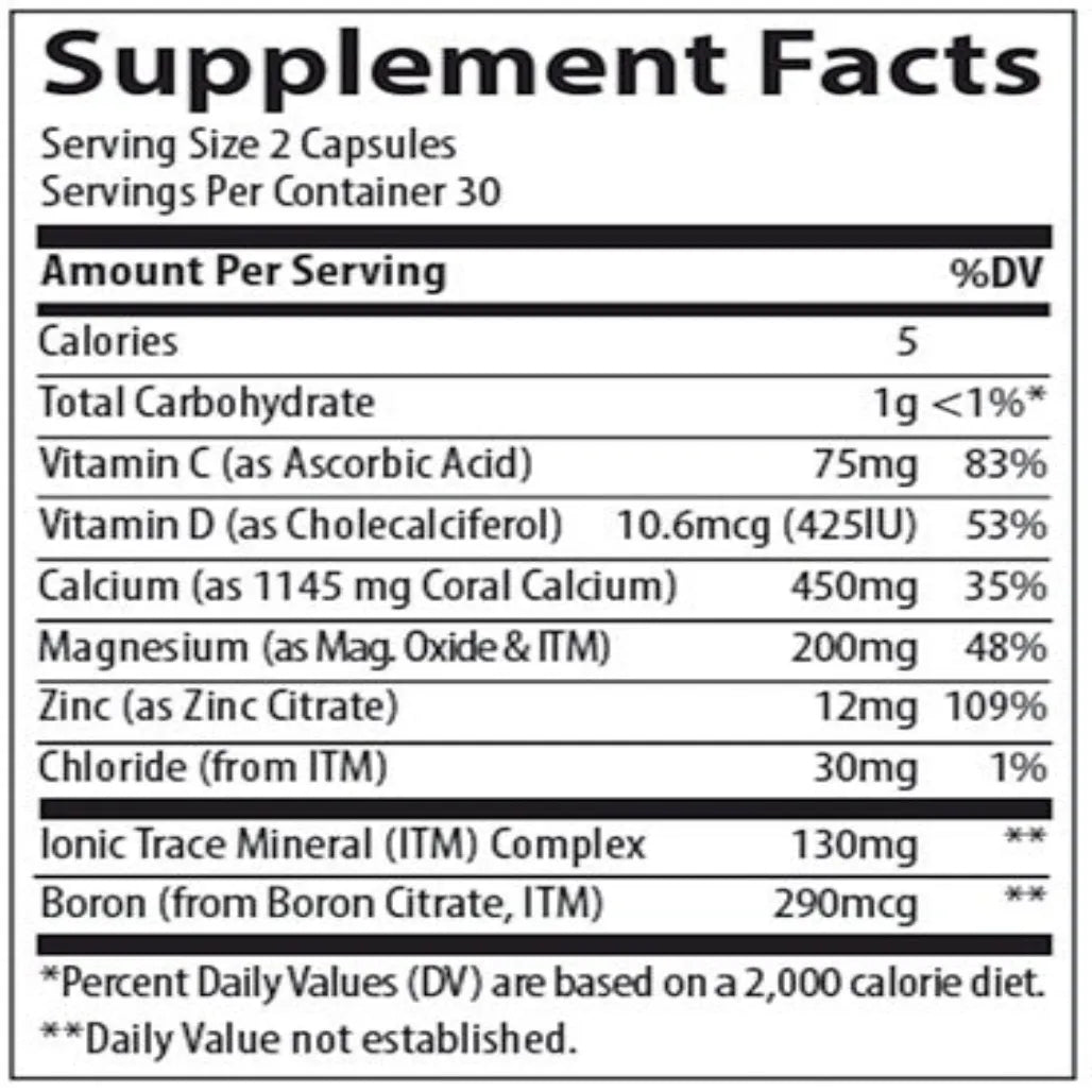 Coral Calcium w/ ConcenTrace Trace Minerals Research