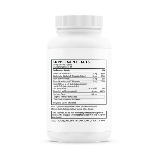 Thorne Craving and Stress Support 60 vegcaps supplement facts