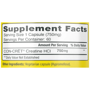 Creatine HCl Capsules, 750mg CON-CRET