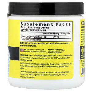 Creatine HCl Powder, 750mg, Unflavored CON-CRET