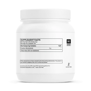Thorne Creatine NSF Certified for Sport 16 oz supplement facts