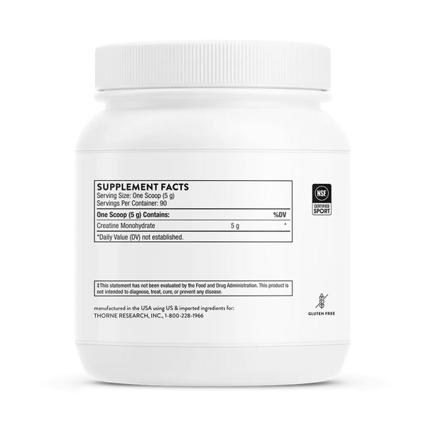 Thorne Creatine NSF Certified for Sport 16 oz supplement facts