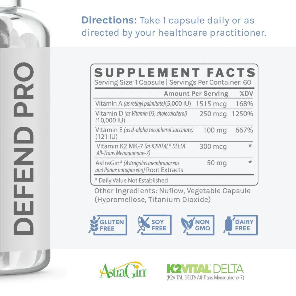 Infiniwell Defend Pro Supplement Facts