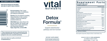 Benefits of Detox Formula - 120 Veg Capsules| Vital Nutrients | Supports Healthy Liver Function