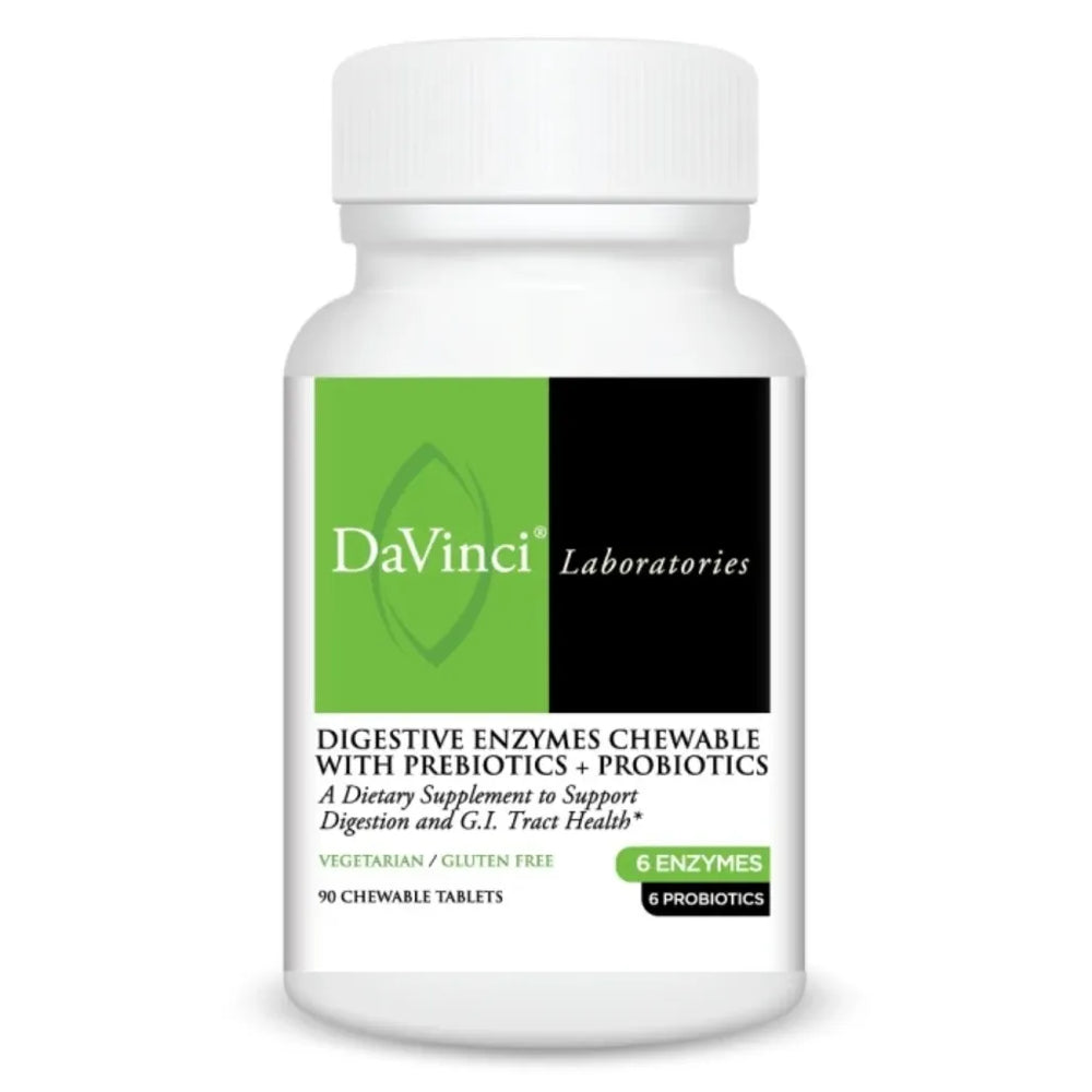 Digestive Enzymes Chewable with Prebiotics + Probiotics Davinci Labs