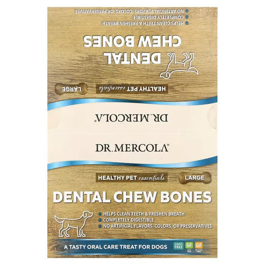 Dental Chew Bones, Large for Dogs 2.08 OZ by Dr. Mercola, 12 Chews