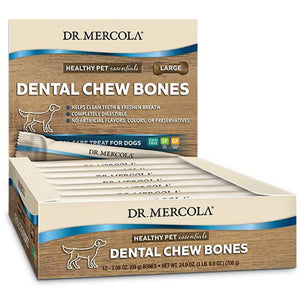 Dental Chew Bones, Large for Dogs 2.08 OZ by Dr. Mercola, 12 Chews