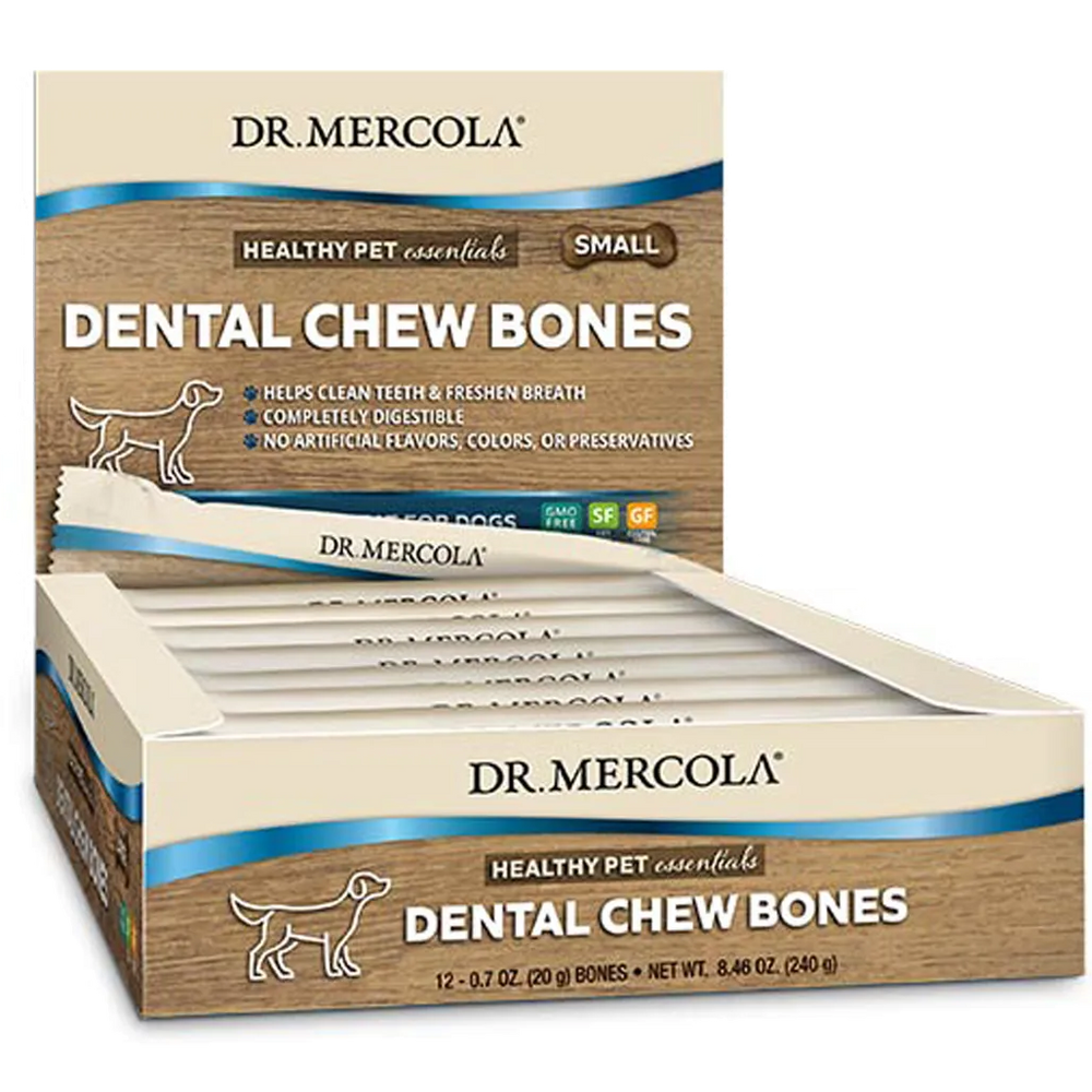 Dr. Mercola's Dog Dental Chew Bones Small 0.77 OZ with 12 Chews