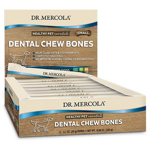 Dr. Mercola's Dog Dental Chew Bones Small 0.77 OZ with 12 Chews