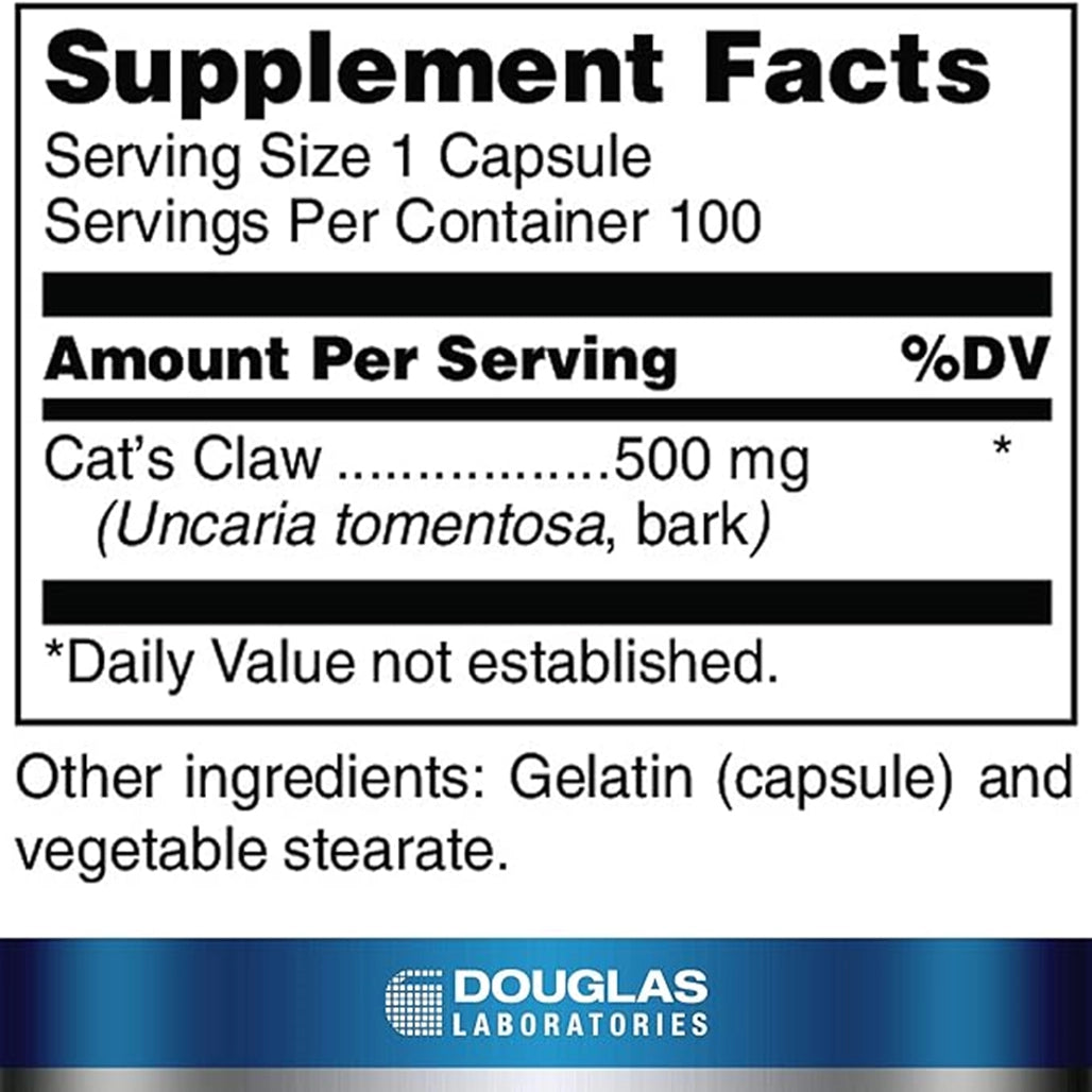 Cat's Claw 500 mg 100 caps Douglas Laboratories