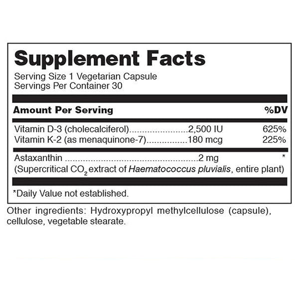 K2-D3 w/Astaxanthin 30 veg caps Douglas Labs