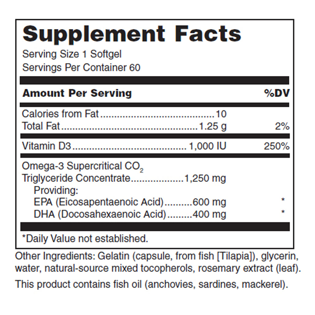 Quell Fish Oil EPA/DHA + D 60 softgels Douglas laboratories