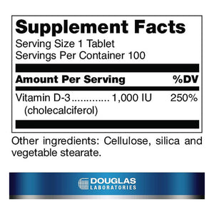 Douglas Laboratories Vitamin D (1,000 I.U.)  - Supplement Ingredients