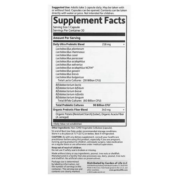 Dr. Formulated Once Daily Ultra 30 vegcaps Garden of life