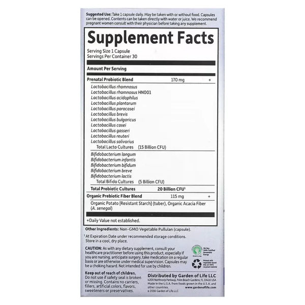 Dr. Formulated Prenatal Probiotic Garden of life