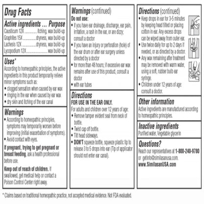 Ear Wax Relief Similasan USA