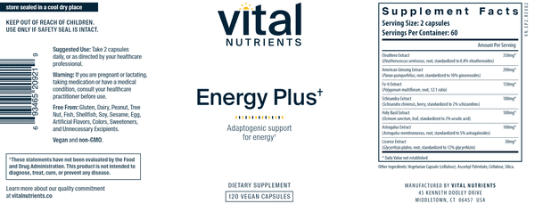 Energy Plus by Vital Nutrients at Nutriessential.com