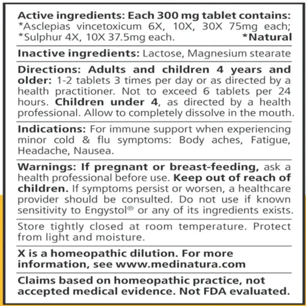 Engystol Tablets medi natura ingredients