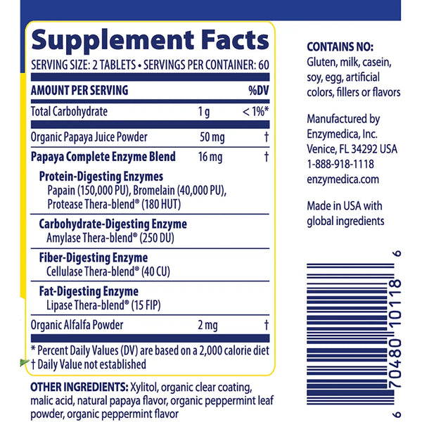 Enzymedica Papaya Complete 120t