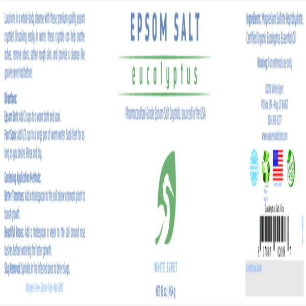 Epsom Salt, Eucalyptus, Pharmaceutic-Grade