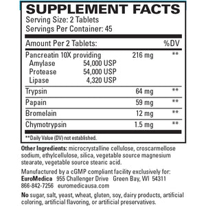 Multi-Action Digestive Enzymes 90t EuroMedica