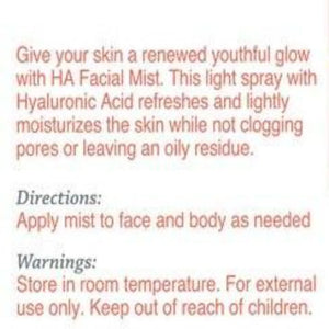 Facial Mist w/Hyaluronic Acid Hyalogic