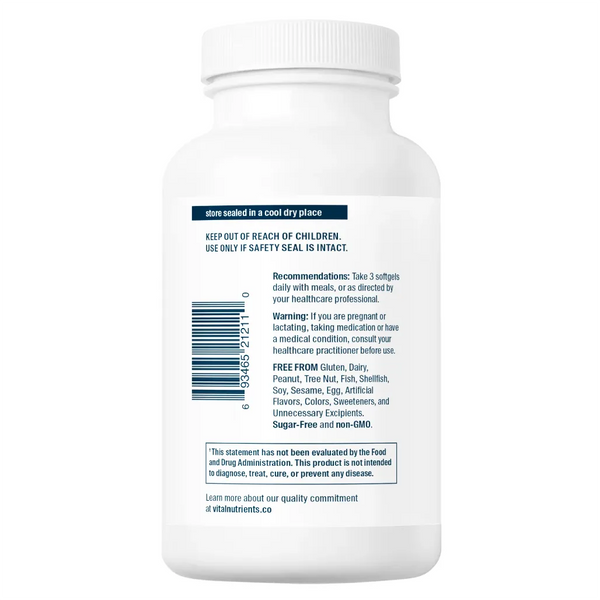 Benefits of Flax Oil - 100 Softgels Capsules | Vital Nutrients | Supports Cartilage and Joint Function