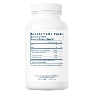 Ingredients of Flax Oil Dietary Supplement - Flax Seed Oil 300 mg Per Serving