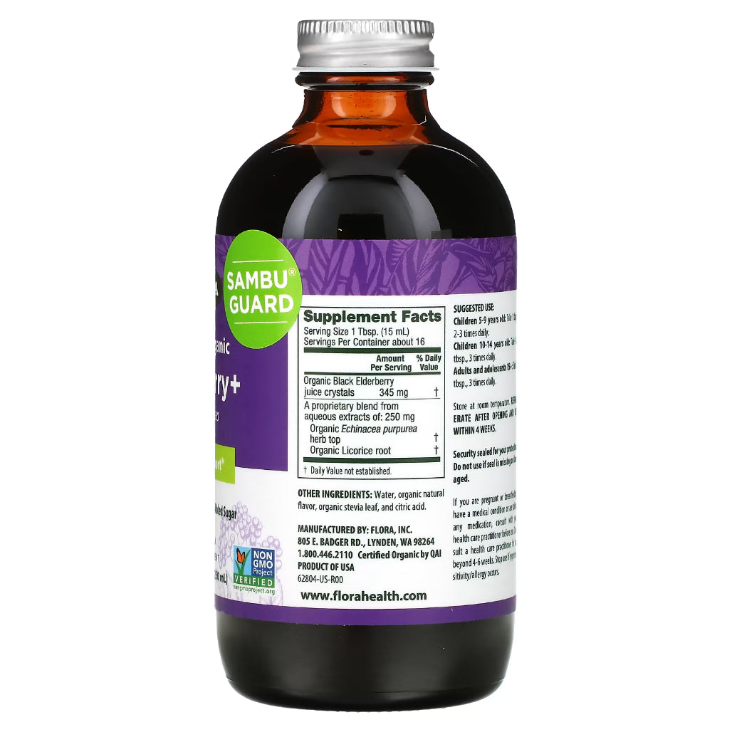 Elderberry+ Liquid Formula by Flora at Nutriessential.com