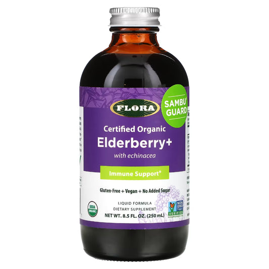 Elderberry+ Liquid Formula by Flora at Nutriessential.com