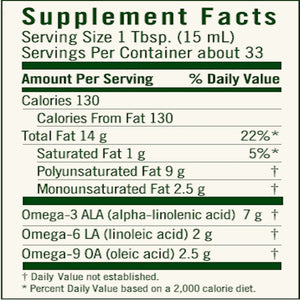 High Lignan Flax Oil Certified Org Flora