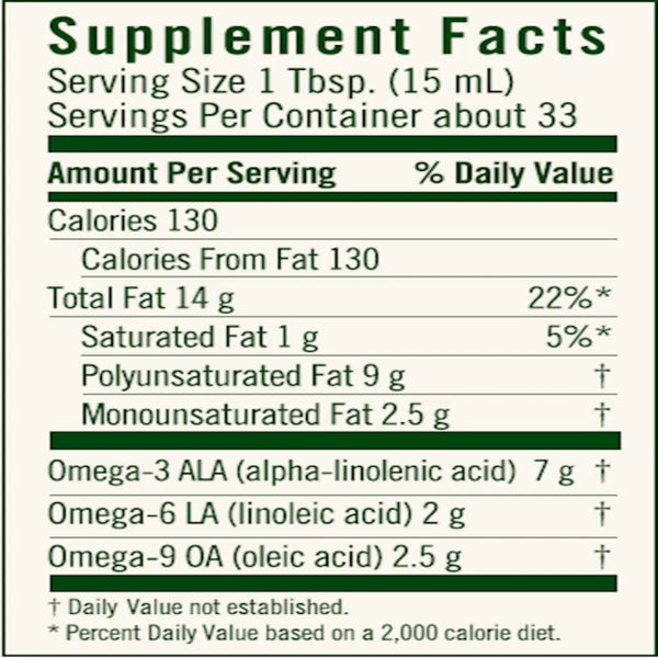 High Lignan Flax Oil Certified Org Flora