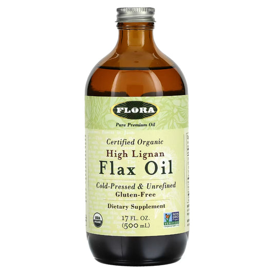 High Lignan Flax Oil Certified Org Flora