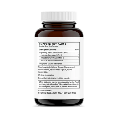 Thorne FloraMend Prime Probiotic 30 vegcaps supplement facts