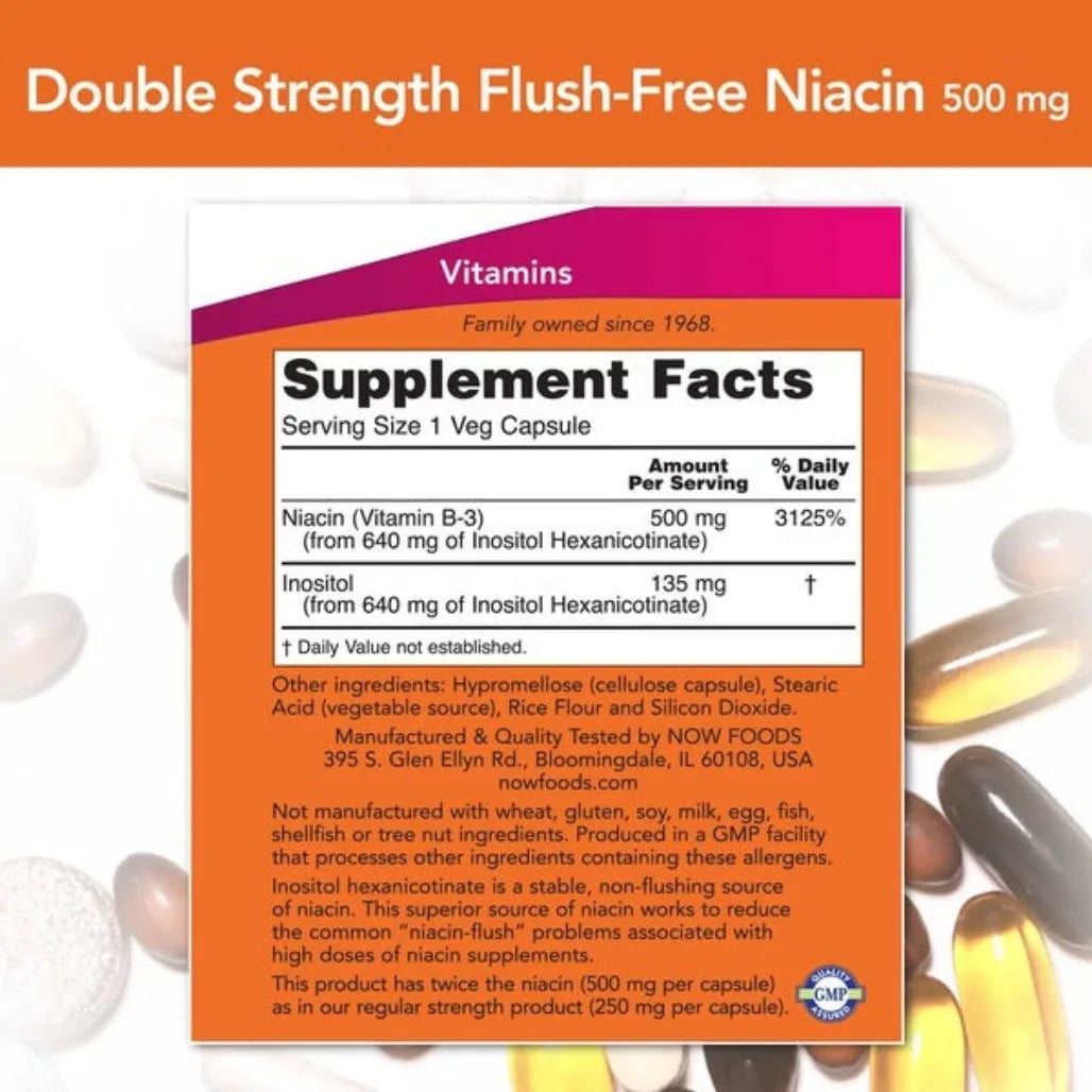 Flush Free Niacin 500 mg NOW