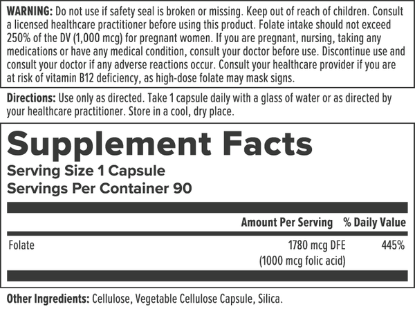 Folic Acid - B9 - 1mg