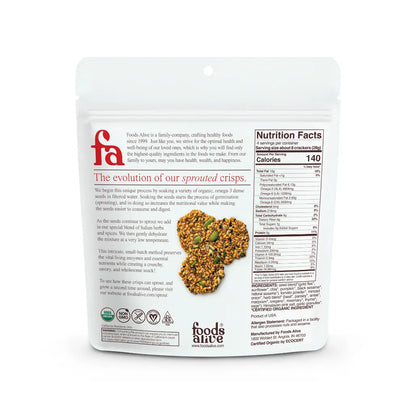 Food Alive Tomato & Herb Sprouted Crisps 4oz