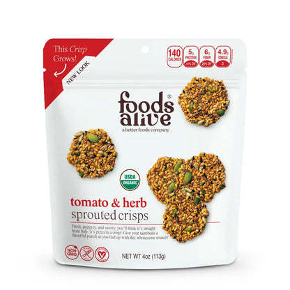 food Alive Tomato & Herb Sprouted Crisps 4 oz