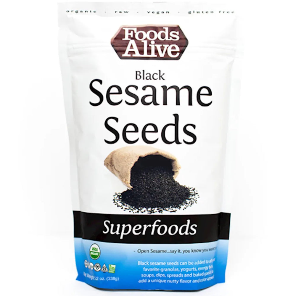 Black Sesame Seeds Organic by Foods Alive at Nutriessential.com