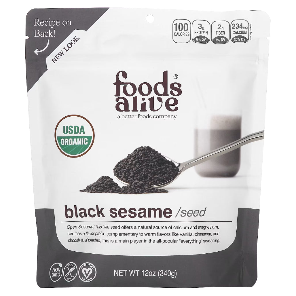 Black Sesame Seeds Organic by Foods Alive at Nutriessential.com