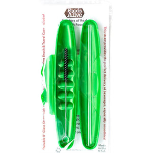 Glass Straw 8-inch w/carry case Foods Alive