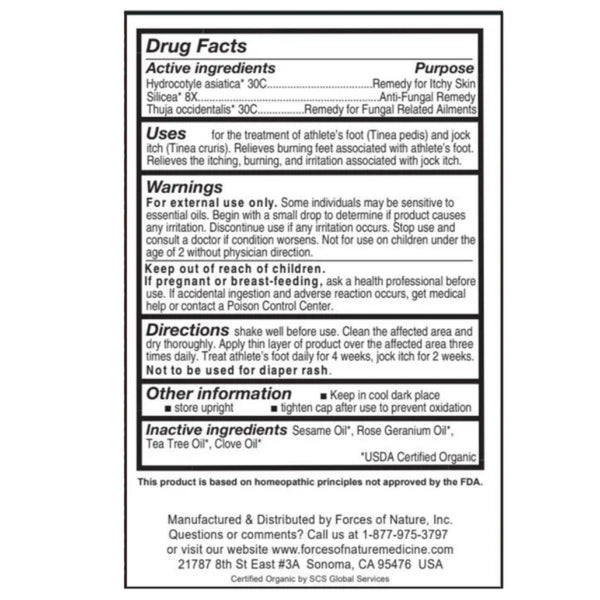Athlete's Foot Control Organic by Forces of Nature at Nutriessential.com